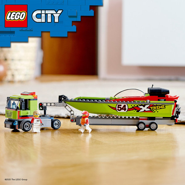 LEGO® City 60254 Rennboot-Transporter