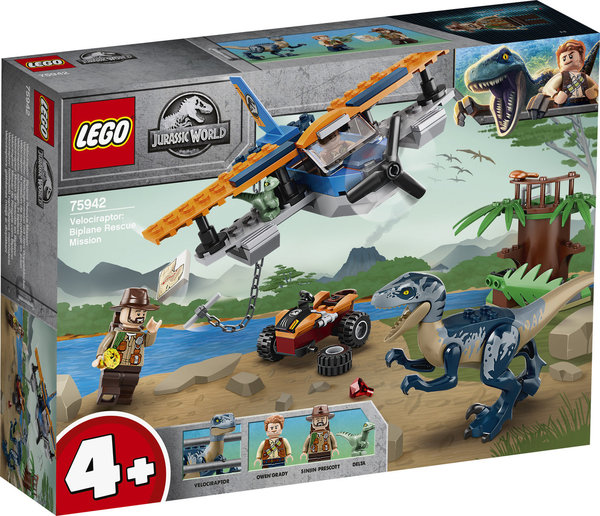 LEGO® Jurassic World 75942 Velociraptor: Rettungsmission mit dem Doppeldecker